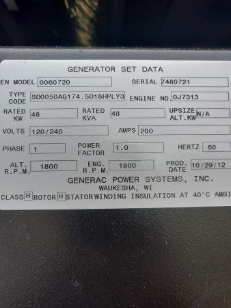 50 KW Generac Deisel Generator - Telecom Product Profiles, LLC